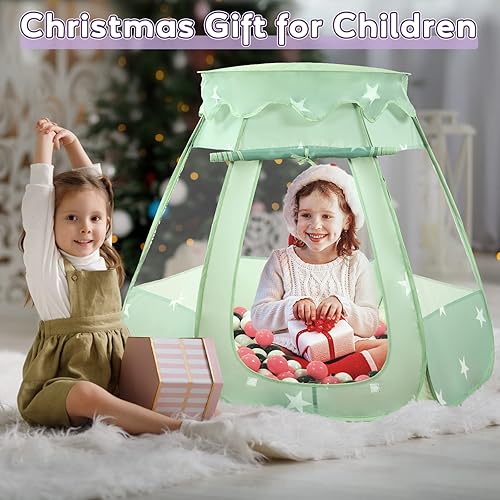 Miniatura 3 de Wilhunter - Alberca de pelotas para niños pequeños con 150pelotas, tienda de campaña desplegable, casa de juegos para interior y exterior con bolsa