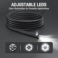 Vista 4 de Teslong - Cámara de inspección, endoscopio con pantalla de 4.5 pulgadas y doble lente a 1080p con vidrio templado, endoscopio industrial de tubo