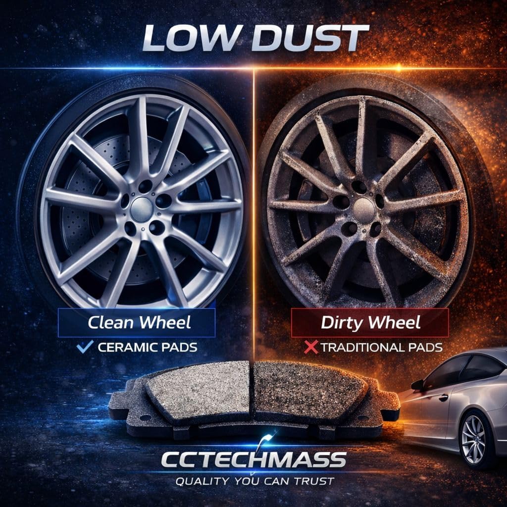 Brake Pads Set For 10-19 For Lexus GX460, 03-09 For Lexus GX470, 03-19 For Toyota For 4Runner, 07-14 For Toyota FJ For Cruiser, 01-07 For Toyota For Sequoia,Ceramic Front Rear Brake pads D976 D606