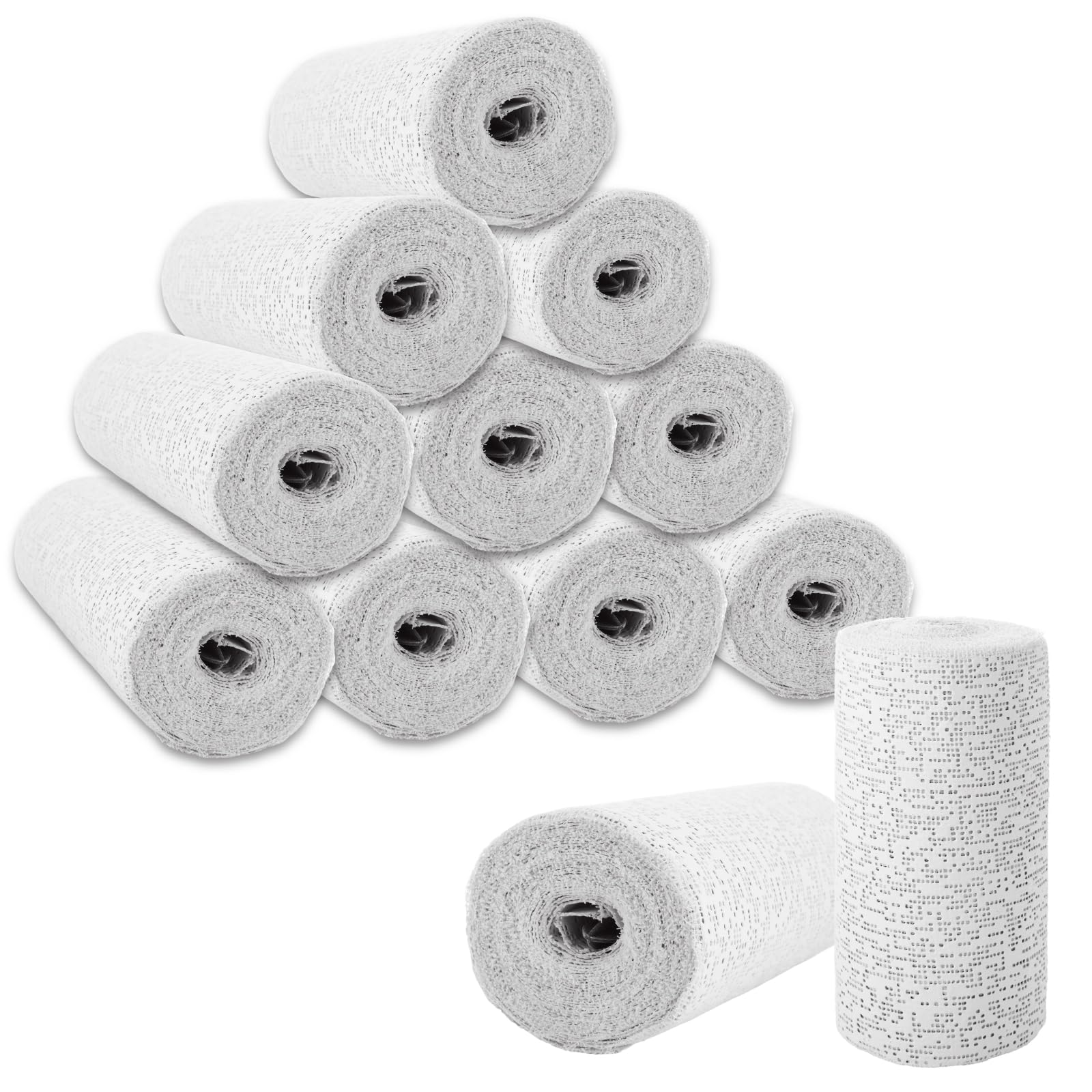 12 Rolls Plaster of Paris Strips for Crafts, 4”x 180” Plaster Cloth Rolls, Plaster Strips for Craft Projects, Mask Making, Belly Casts, Body Molds - 4In x 15Ft/ 5Yd