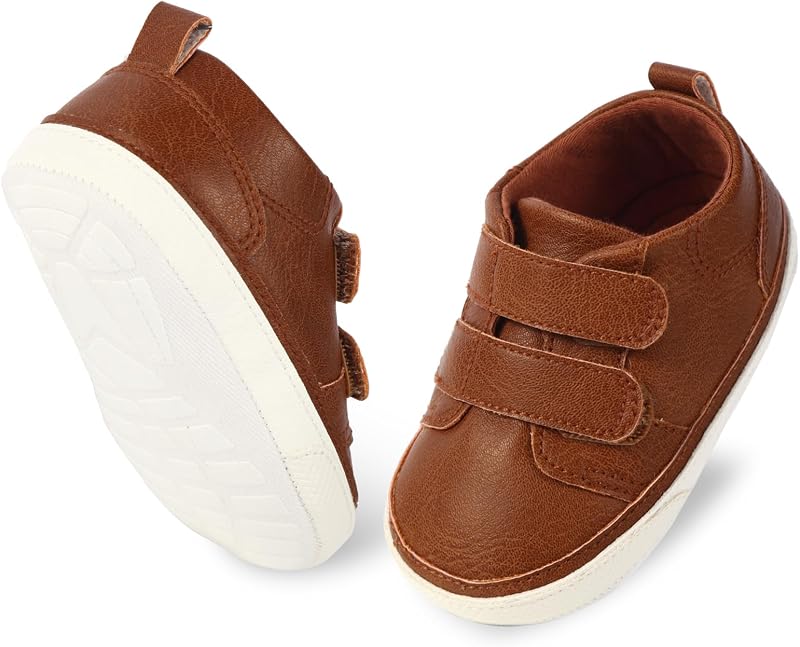 Baby Infant Dress Shoes Boys Girls First Walking Non-Slip PU Leather Sneakers Toddler Crib Shoes Newborn Loafers Flats