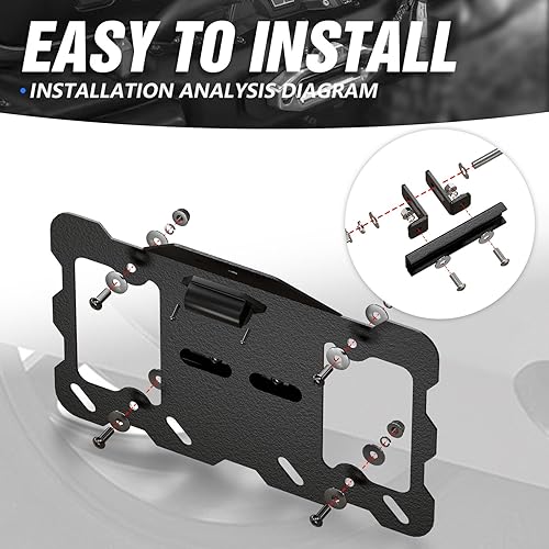 Miniatura 7 de SUORTO - Marco universal para matrícula frontal con luz LED para el anillo en D de parachoques compatible con Jeep, Ford, Dodge, Chevy, GMC, Nissan,