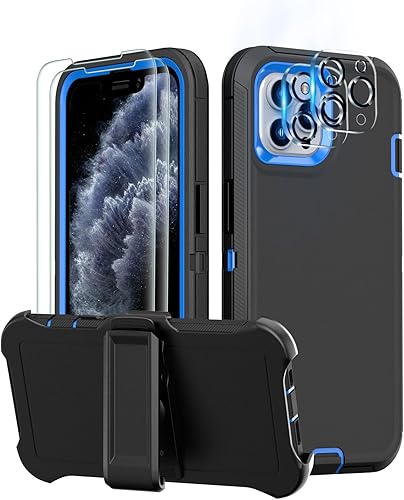 Miniatura 1 de Designed for iPhone 11 Pro Max Case 2 Screen Protectors+2 Camera Lens Protectors+Belt Clip Military Grade Heavy Duty Drop Protection Full Body