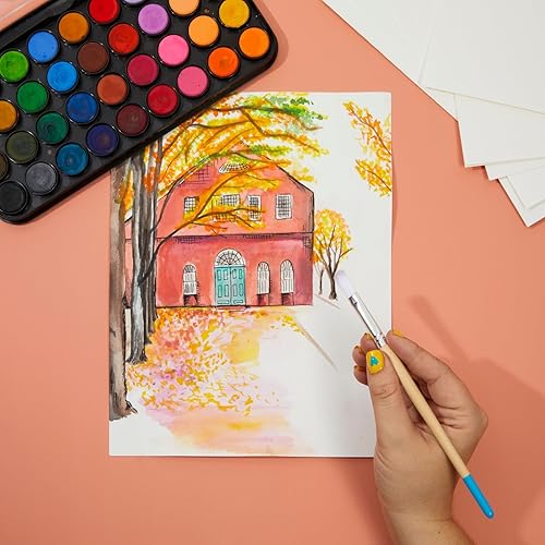 Miniatura 2 de Bright Creations Bloc de papel de acuarela prensado en frío imprimible a granel, 100 hojas, 8.5 x 11 pulgadas, 230 GSM, blanco, papel de pintura