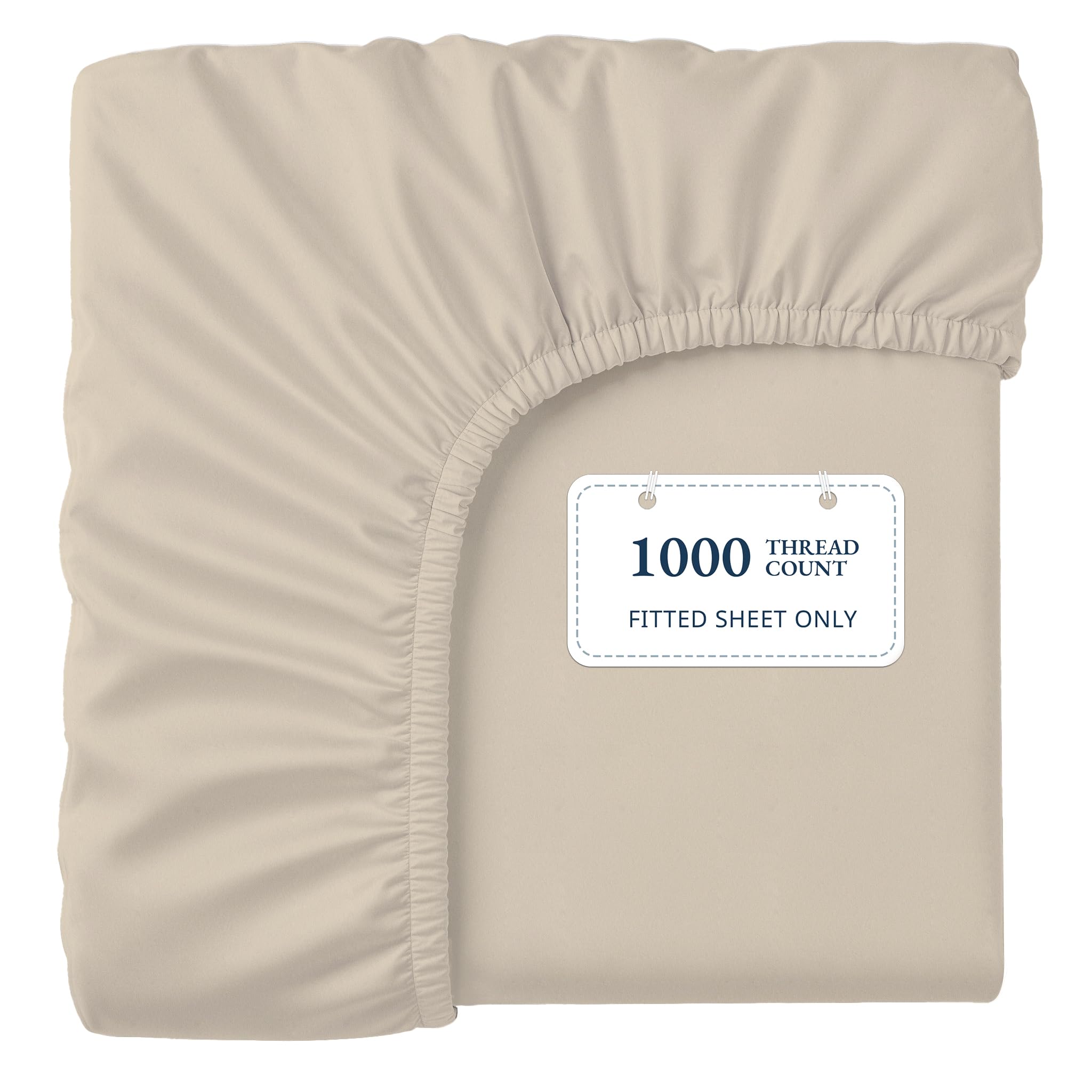 Lane Linen 100% Egyptian Cotton King Size Fitted Sheet Only (79"x81" + 16") - Elegant Sateen Weave, Ultra Soft, Breathable, Highly Durable, Deep