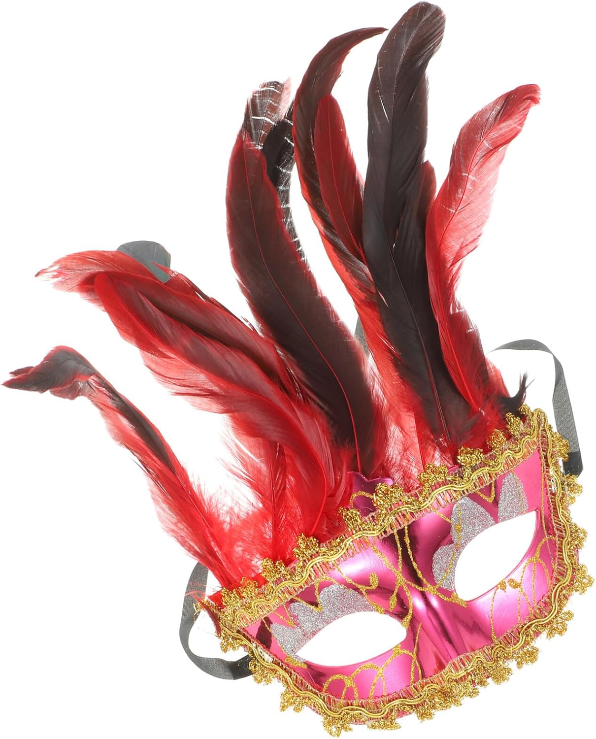 Women’s Festival Party Mask Rose-colored Mask for Masquerade Ball and Costume Dress-up Accessories