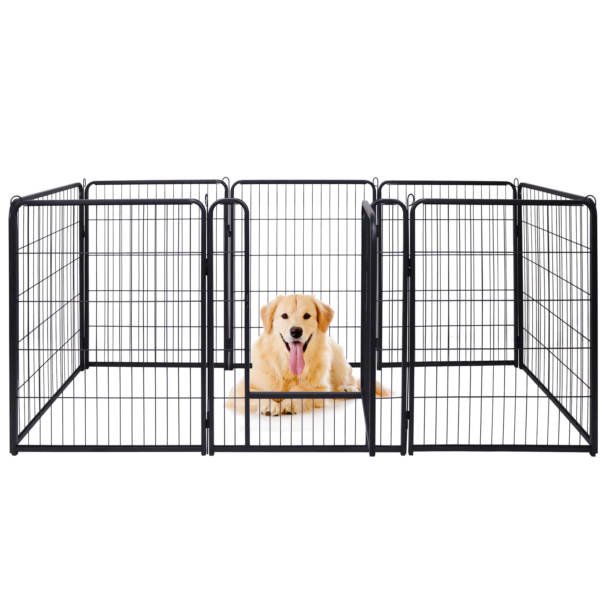 XINZI 80 cm de altura, parque para cachorros con puertas y anclajes de tierra, vallas modulares de metal para cachorros, para exteriores e interiores (8 elementos)
