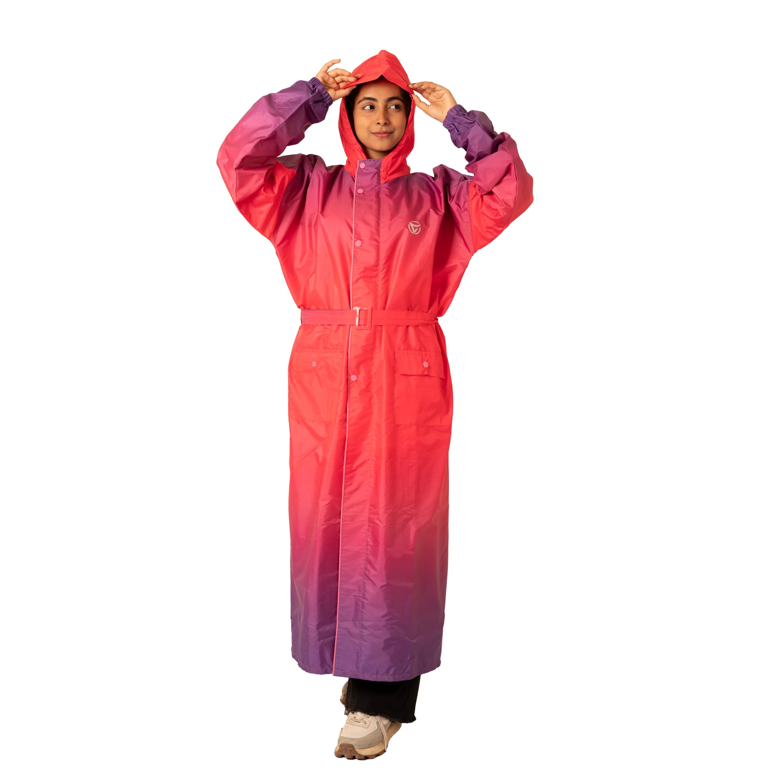 varsha rain wear VARSHA- Nylon, Reversible Gradient Ladies Raincoat (L-1963)-picture-51