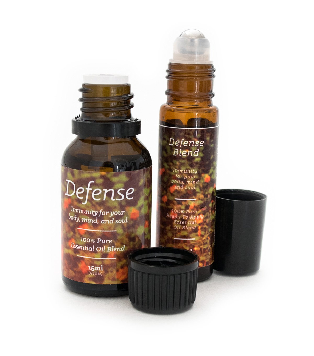 Immunity Essential Oil Blend Duo Kit | Includes Defense 15ml Full-Strength & 10ml Roll-On Blends | 100% Pure & Therapeutic | Stop Airborne Threats | Support Immune System | Immunity Blends