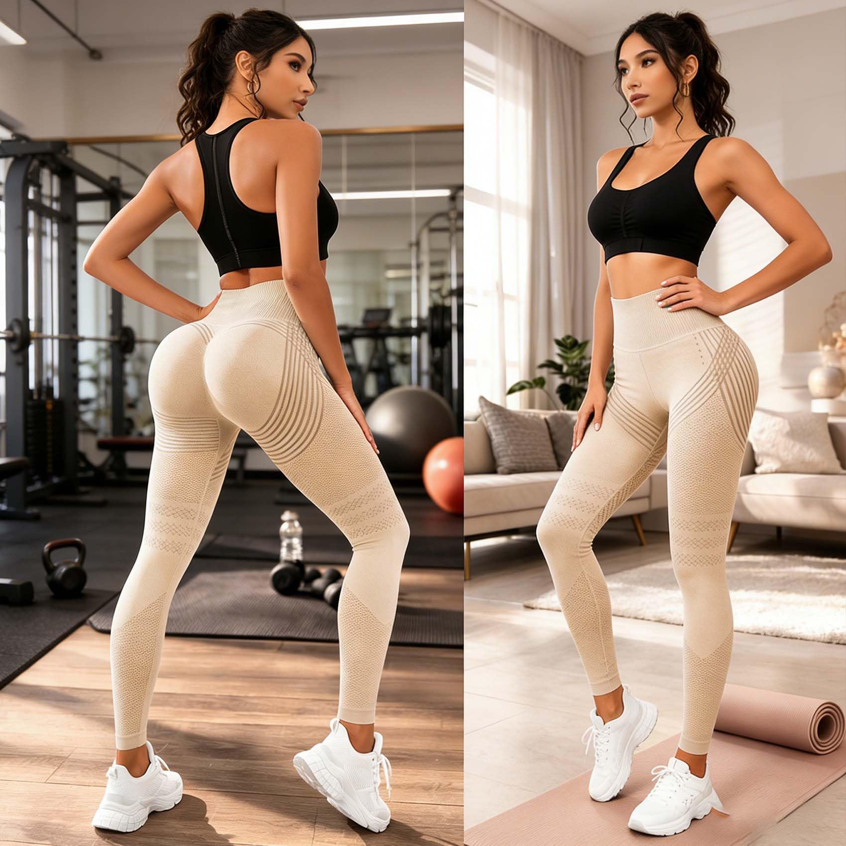 Luveon Legging Anti Cellulite Femme, 2026 Neu Legging 3D Anti Cellulite Leggings- Bauch & Beine füR Damen, Minceur Taille Haute sans Couture Yoga Fitness Pantalon Sport