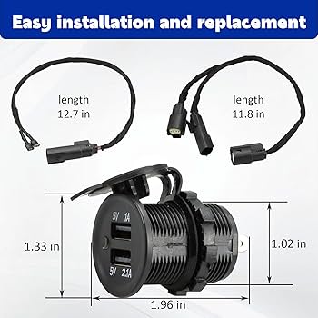 LEETUTA USB Power Plug Kit 860201261 for Ski-Doo Lynx REV Gen4