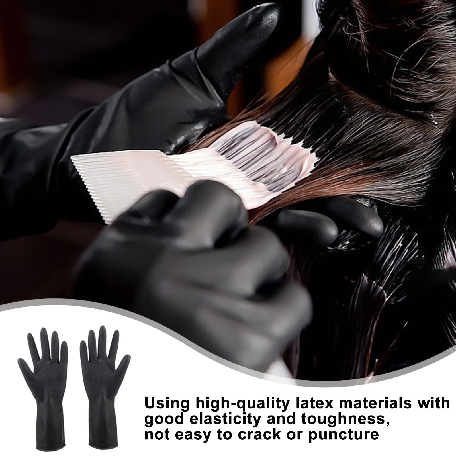 Gants De Teinture De Cheveux,Gants En Latex Gants De Teinture De Cheveux Texturés Professionnels, Respirants Et Sans Poudre,antidérapants, Gants De Teinture Capillaire, Disponibles En Tailles,S,M,L