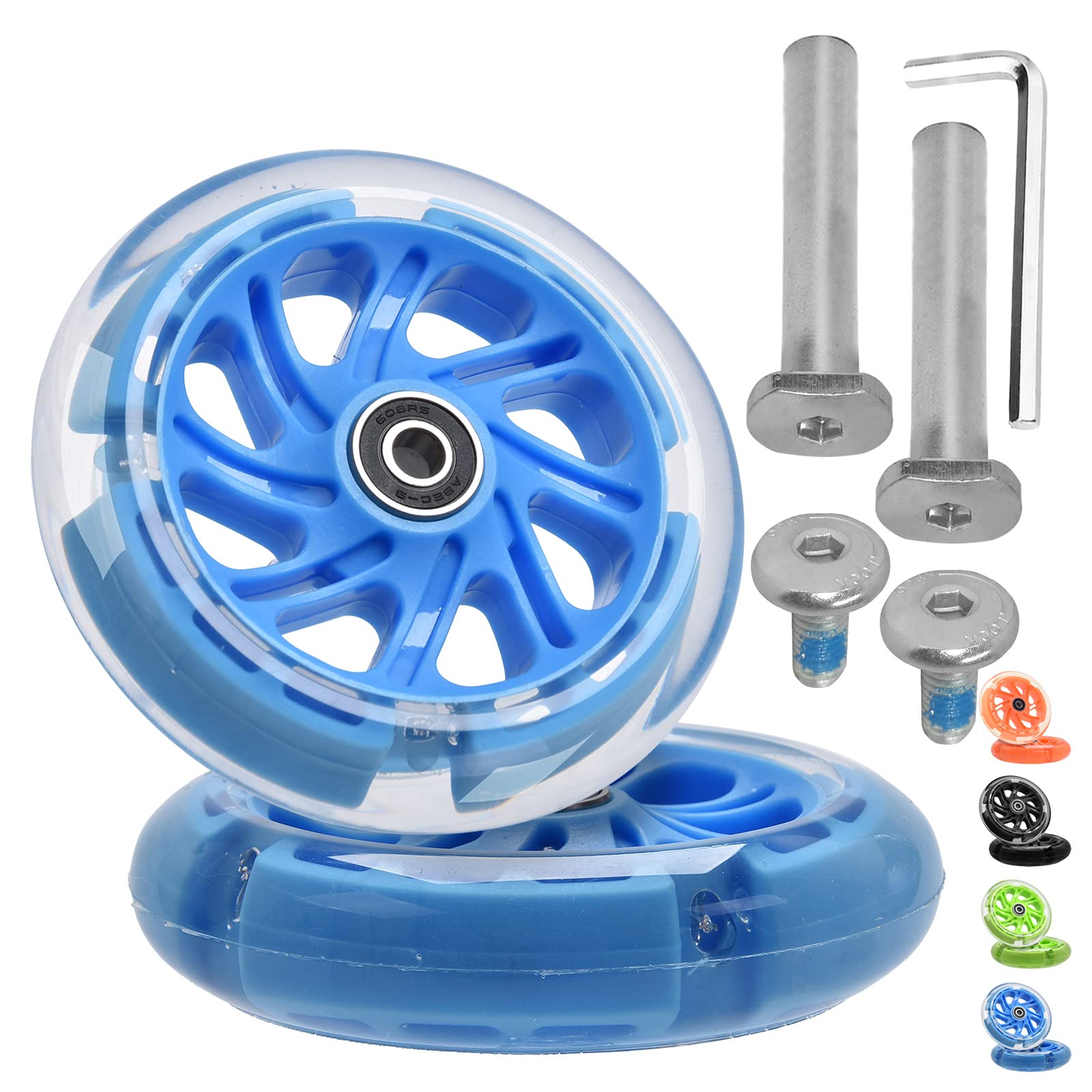 OTFAITP Front Wheel Replacement Part for Micro Kickboard Maxi Deluxe Foldable LED/Maxi Deluxe Pro/Maxi Deluxe Eco/Series 3-Wheel Scooter