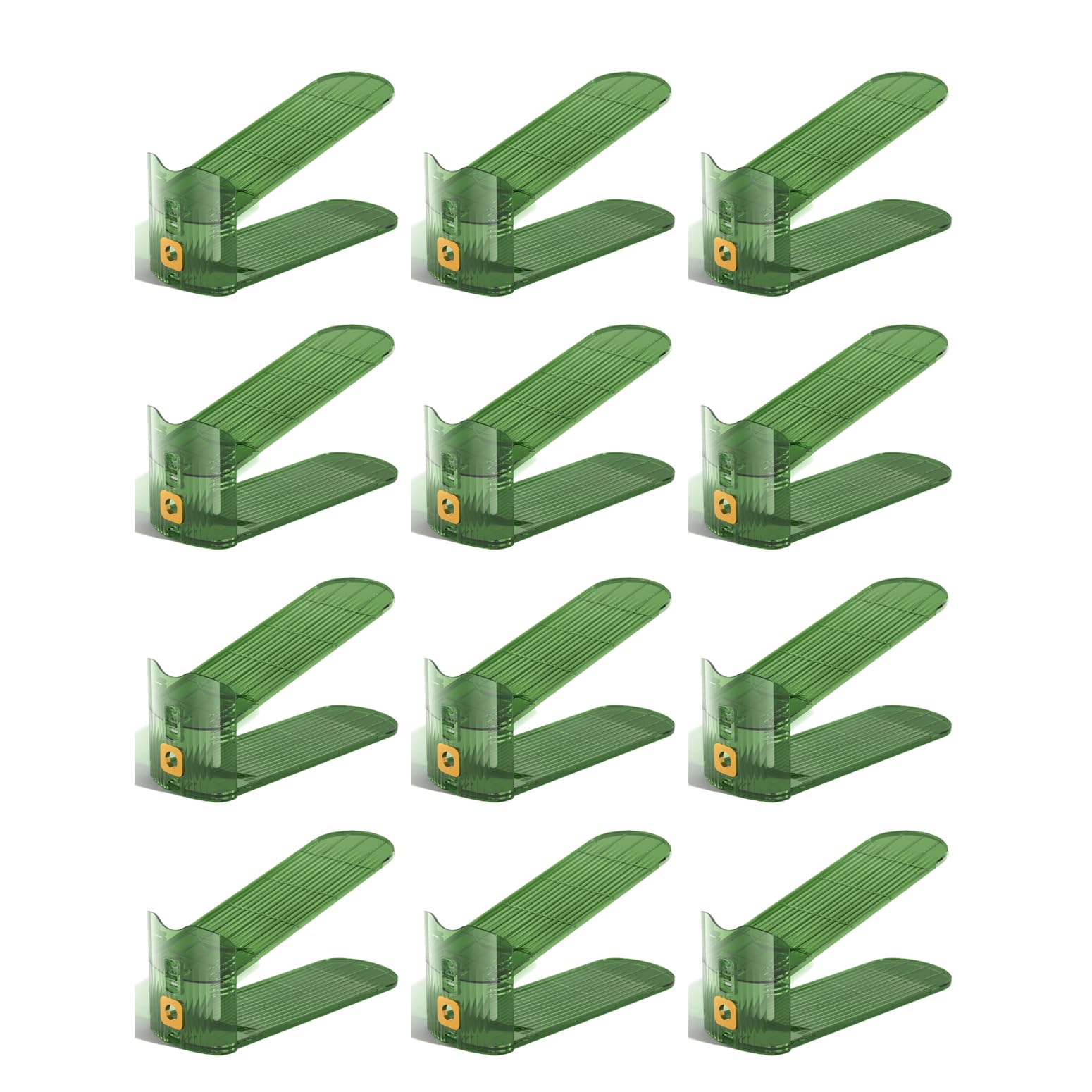 Hygrad Built to Survive Clear Adjustable Acrylic Shoe Slot Organizer 12 Pack Stackable Space Saver Rack For Closet & Wardrobe3-Height Shoe Holder from B&Q