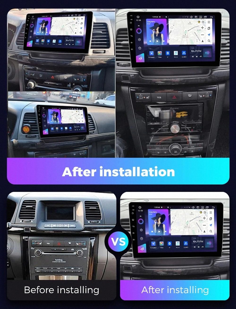 Radio Coche 2 DIN con Carplay Inalámbrico para KIA Opirus 2007-2008 Cámara Trasera - HD Pantalla Carplay Mirror Link - Portátil Radio Coche Bluetooth con, 8 Nuclear 6G+128G