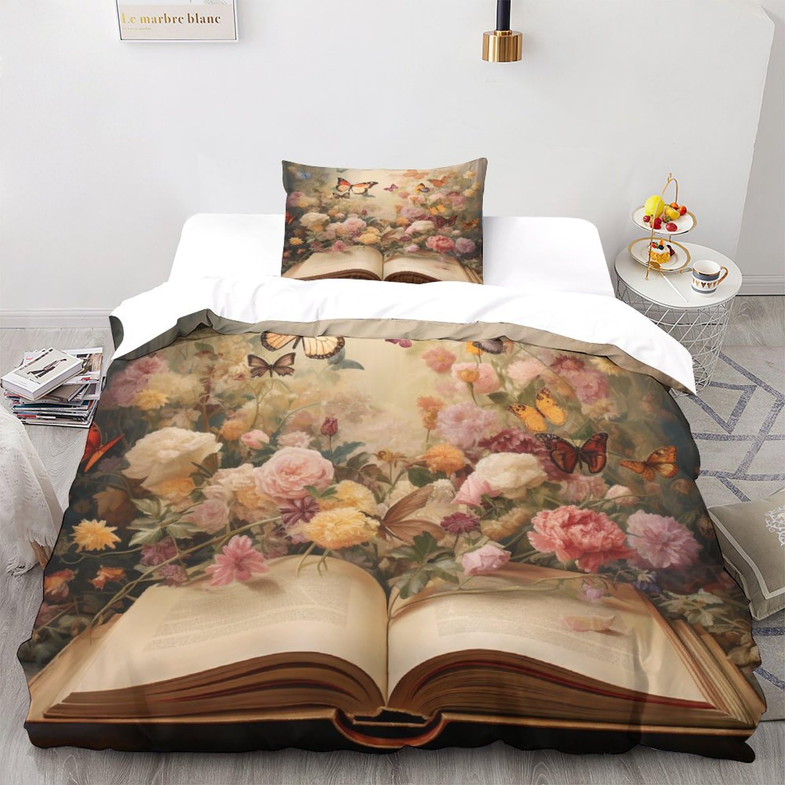 Housse de couette Fleur Belle de qualité supérieure au design 3D papillon