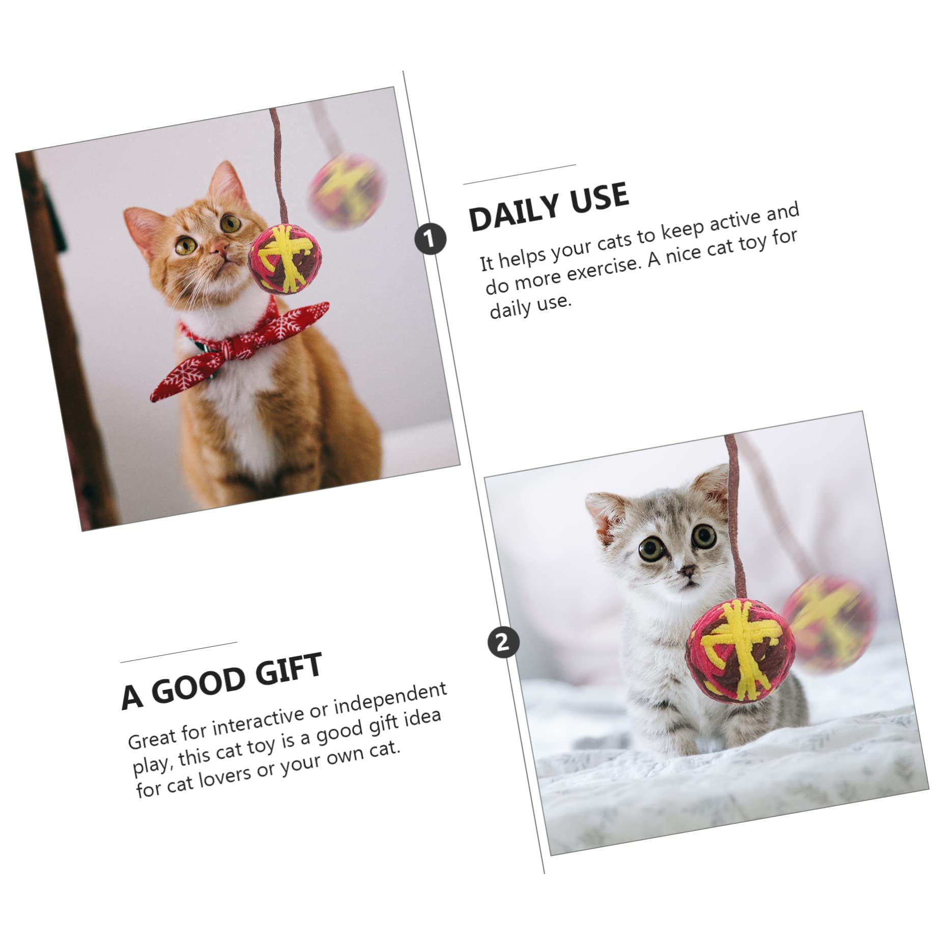 POPETPOP 24pièces Boules De Colorées avec Clochette Jouets Interactifs pour Chats pour Jeu De Votre Animal