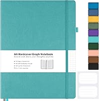 Vista 21 de Cuaderno de papel cuadriculado, cuaderno de tapa dura de 8.5 x 11, cuaderno de cuadrícula para mujeres, hombres, diarios grandes de cuero