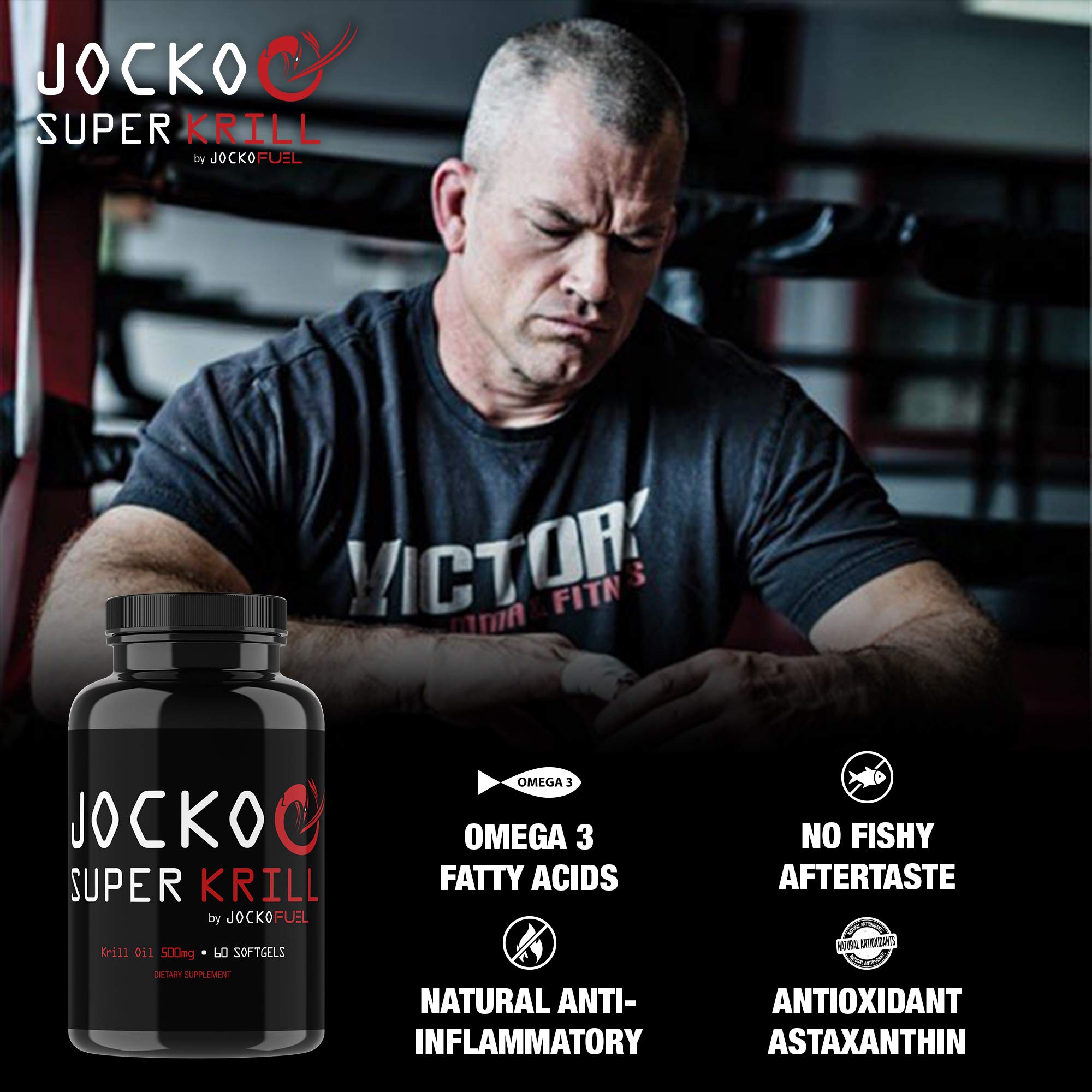 Jocko Super Krill Oil Supplement 1000mg Serving Omega 3 DHA, EPA