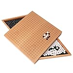 GSE Games & Sports Expert 12-Inches Wooden Go Board Game Set with Drawers, Wood Go Game Board Set with Plastic Stones, Classic Chinese Strategy Board Game