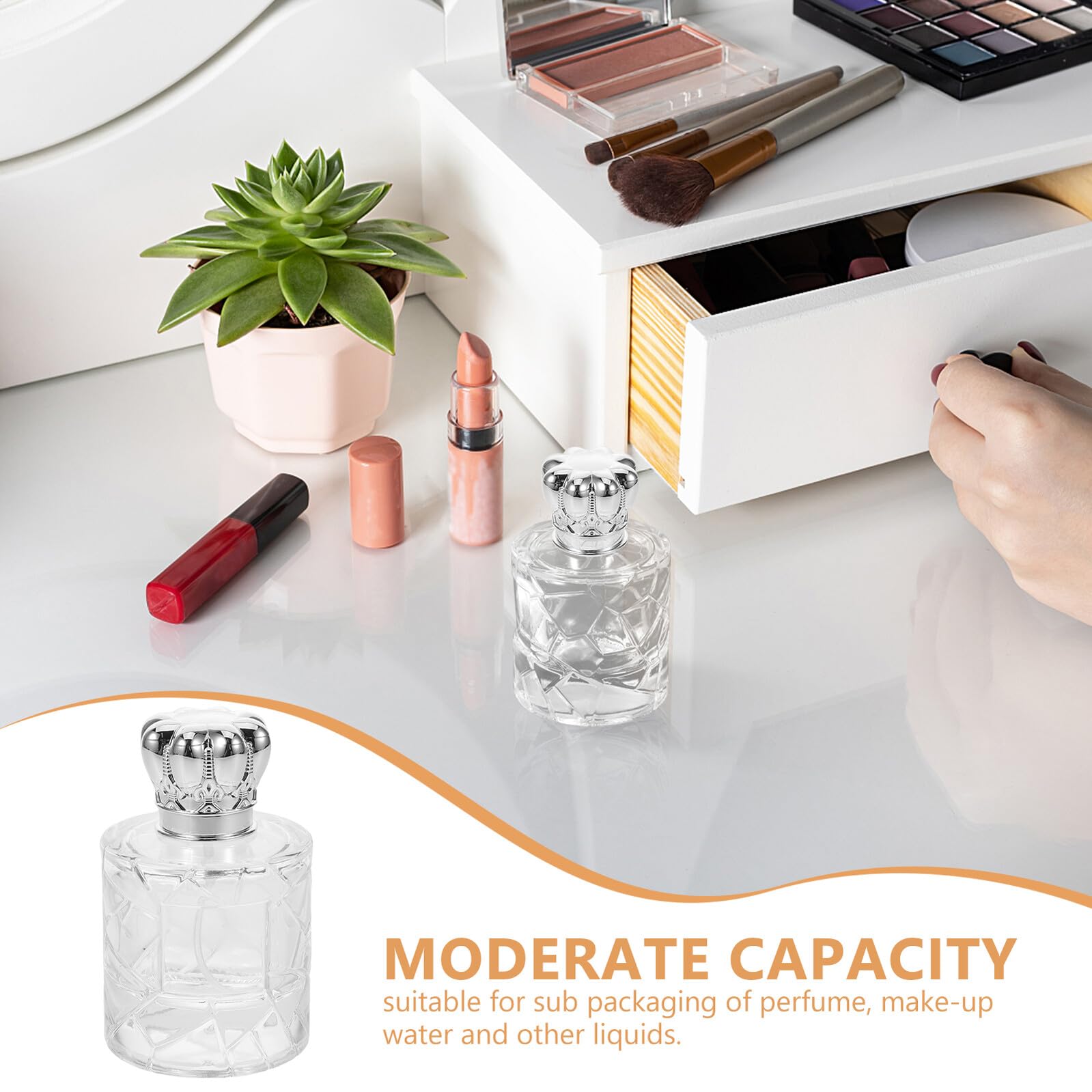 GALPADA Flaconi Spray per Profumo in Vetro Trasparente 50 Ml Set da 3 Bottiglie di Profumo Ricaricabili Anti-Perdita Portafragranze Portatile per Viaggi e