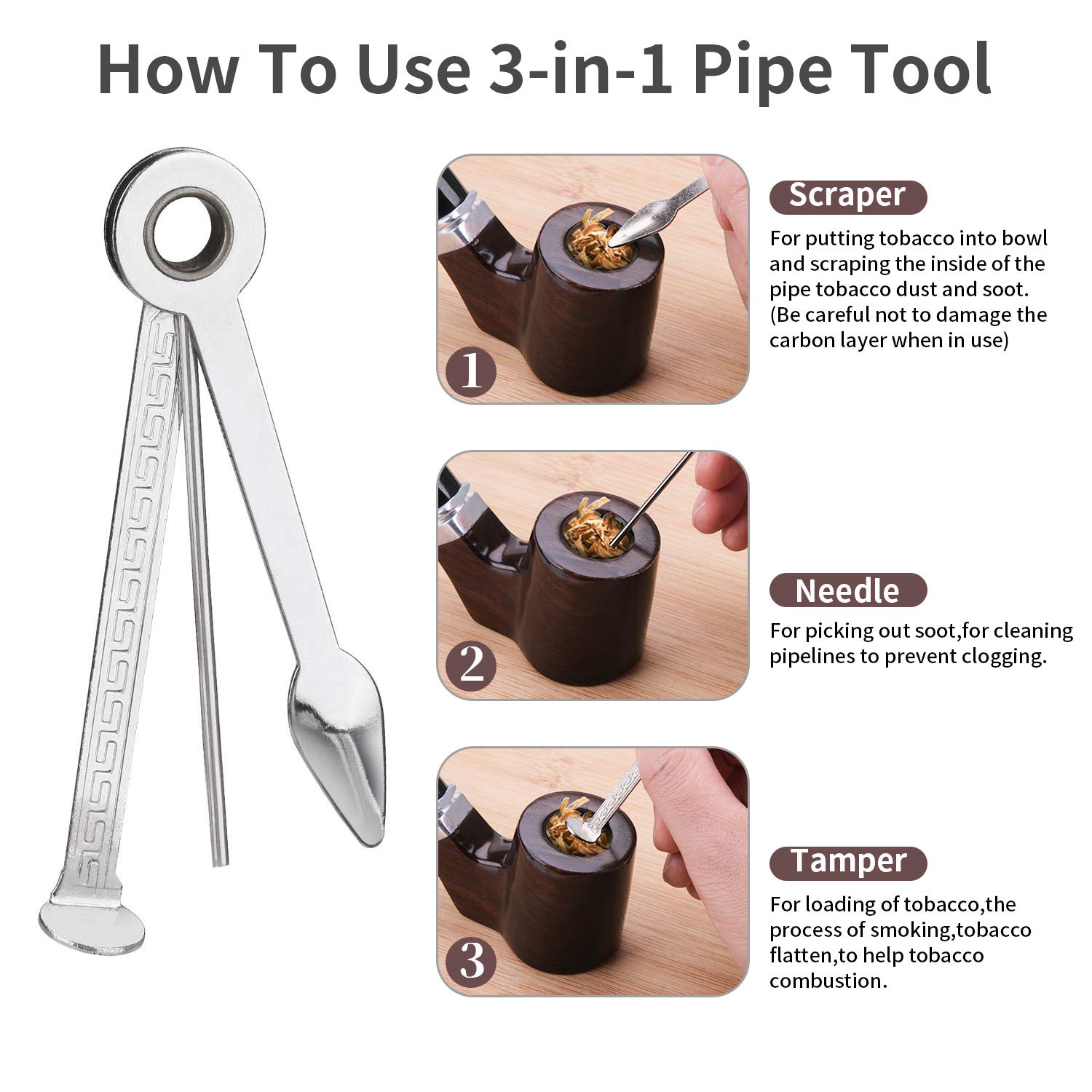 Buy Joyoldelf Cylinder Shape Smoking Pipe Wooden Pipe with 9mm Pipe