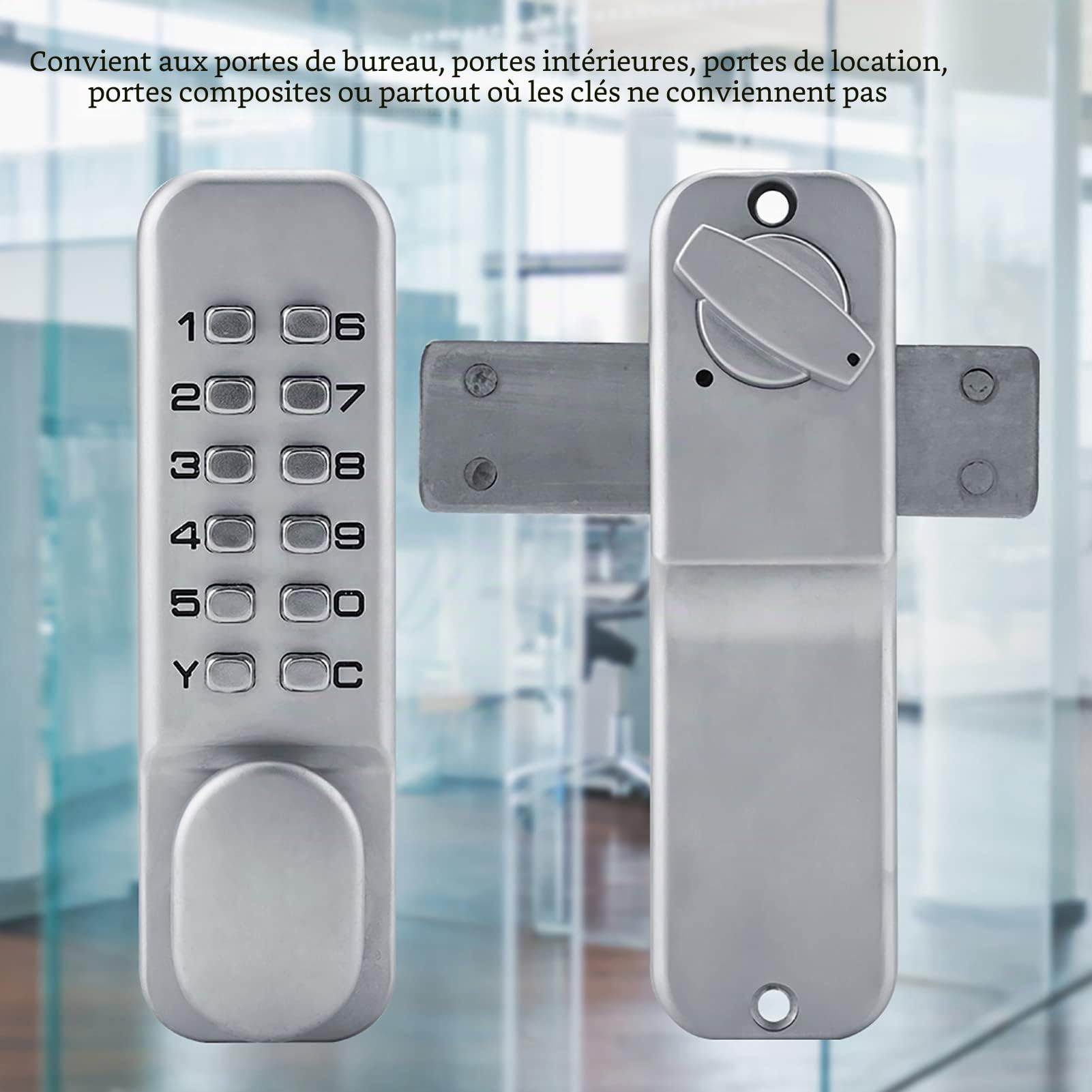 Cadenas à code numérique, serrure de porte, combinaison de codes à 11 chiffres, sécurité avec boucle et plaque arrière à double fonction