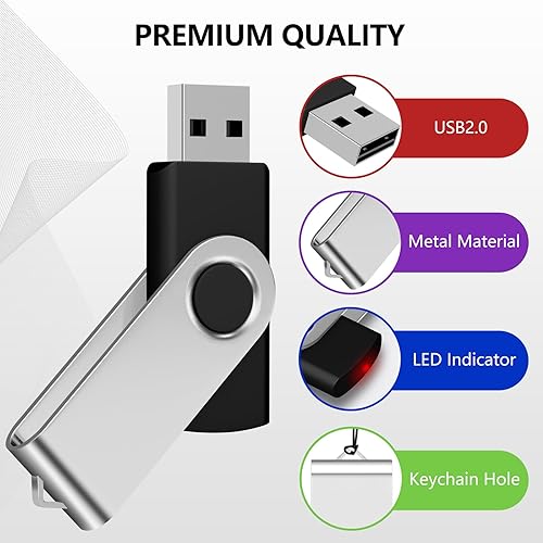 Miniatura 5 de AreTop AreTop - Paquete de 100 unidades flash USB de 2 GB, unidades de pulgar USB 2.0 premium a granel USB Pendrive Memory Stick Jump Drive 100