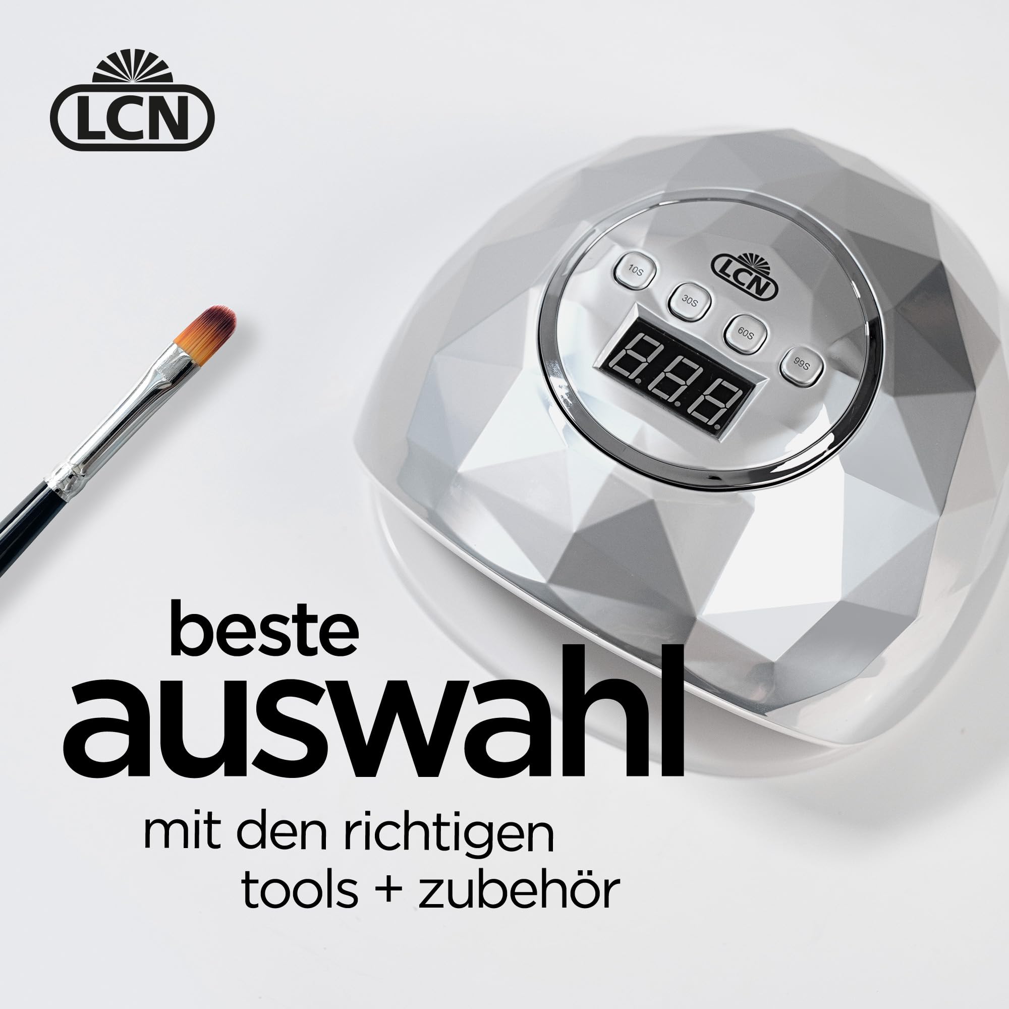 LCN UV-Gel Starter Set - Einsteiger Nagelmodellage-Set für Gelnägel - Komplettpaket für perfekte Nägel - Inkl. LED-UV-Lampe - vegan, Säure- & HEMA-frei