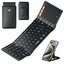 ProtoArc Tastiera Bluetooth Pieghevole, XK01 TP Grande Tastiera Wireless Layout Italiana con Touchpad, Tastieras iPad Portatile Viaggio per iOS, Android, PC Tablet Windows – Nero