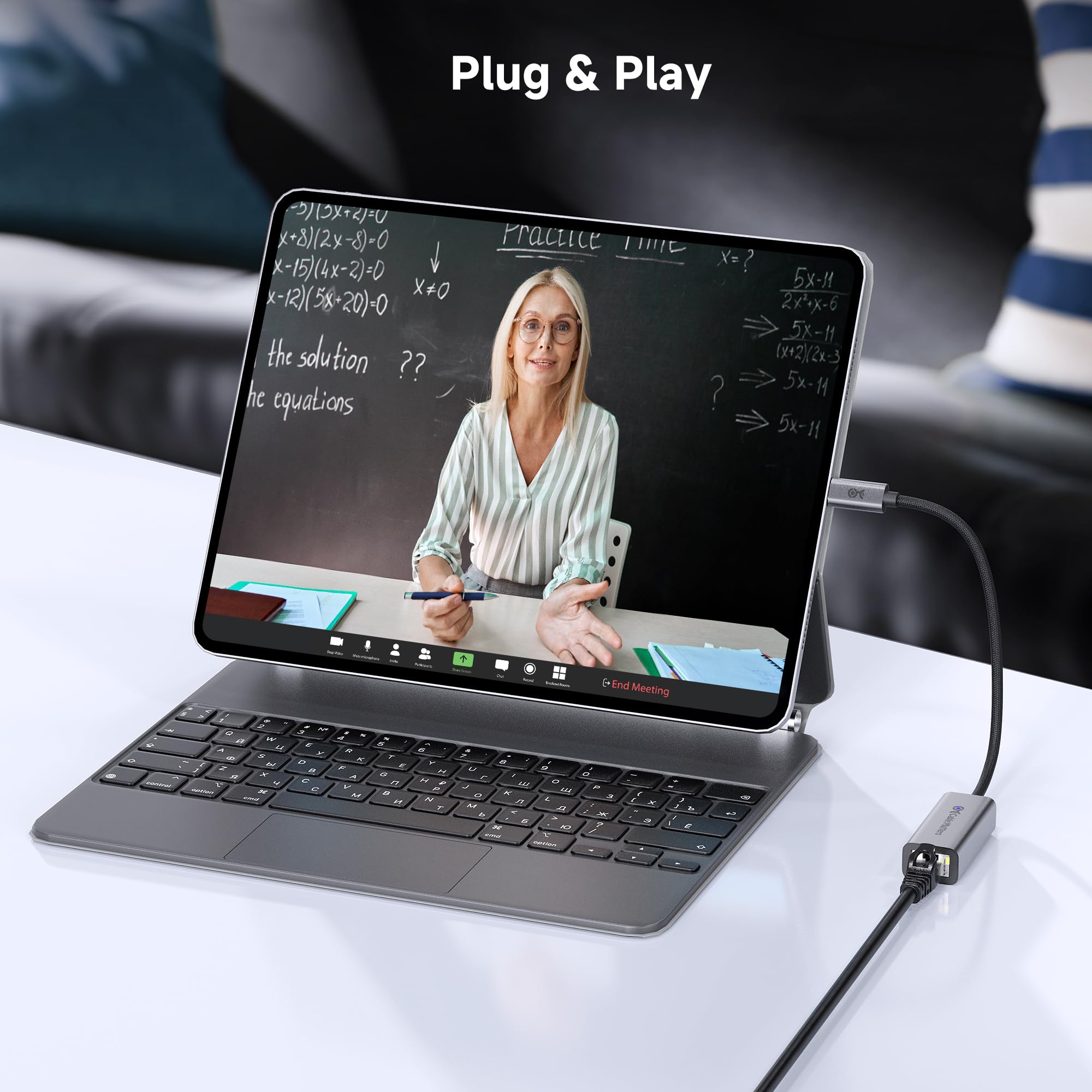 Cable Matters Adapter Ethernet USB C na 5 GB, prędkość sieci 5 gigabitów, adapter USB C na Ethernet, kompatybilny z USB 4, Thunderbolt 4/5, Plug & Play do MacBooka, laptopa i urządzeń USB C