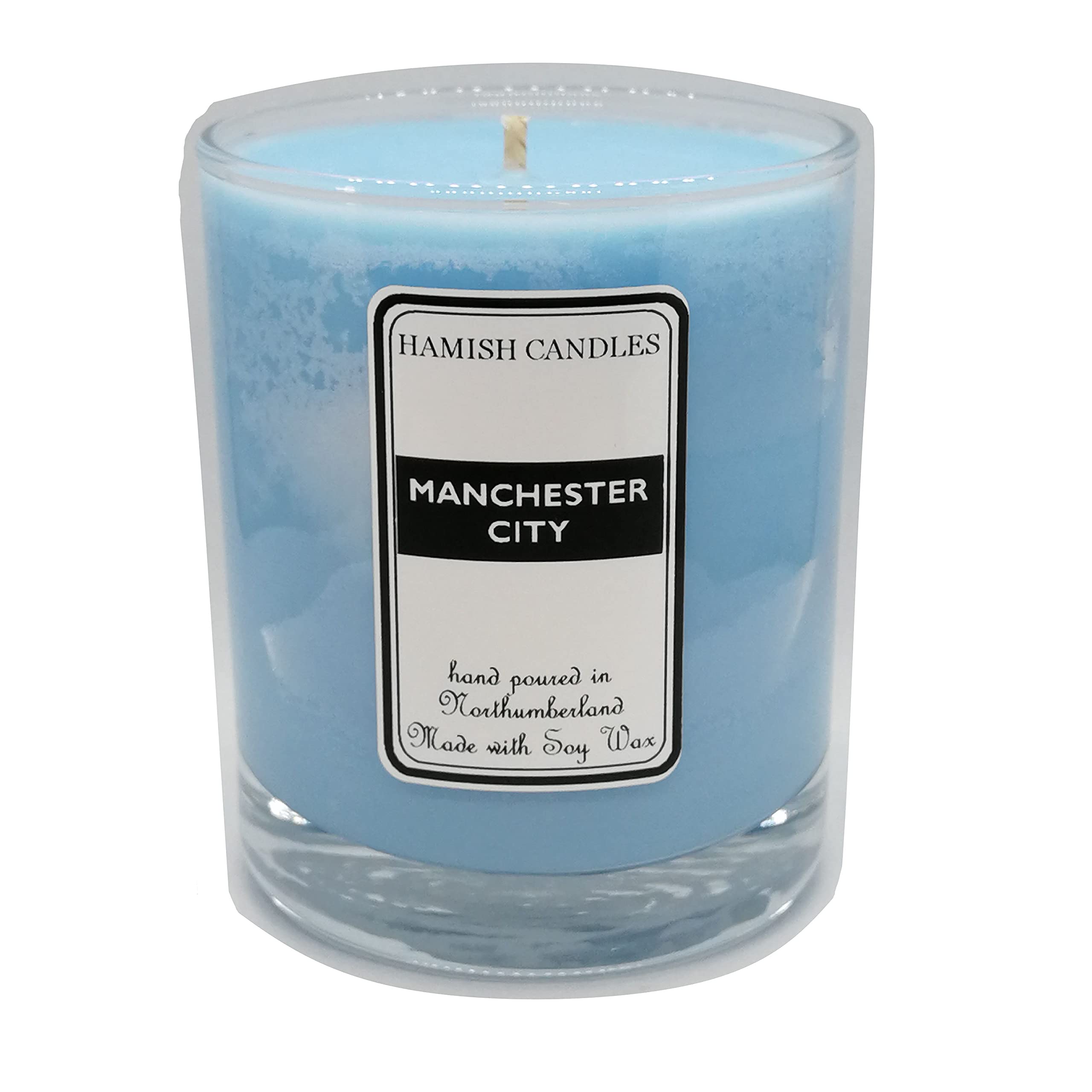 HC-M06 - creed Like Aftershave Fragrance - 20cl Soy Wax Candle - Manchester City colours - Can Be Personalised