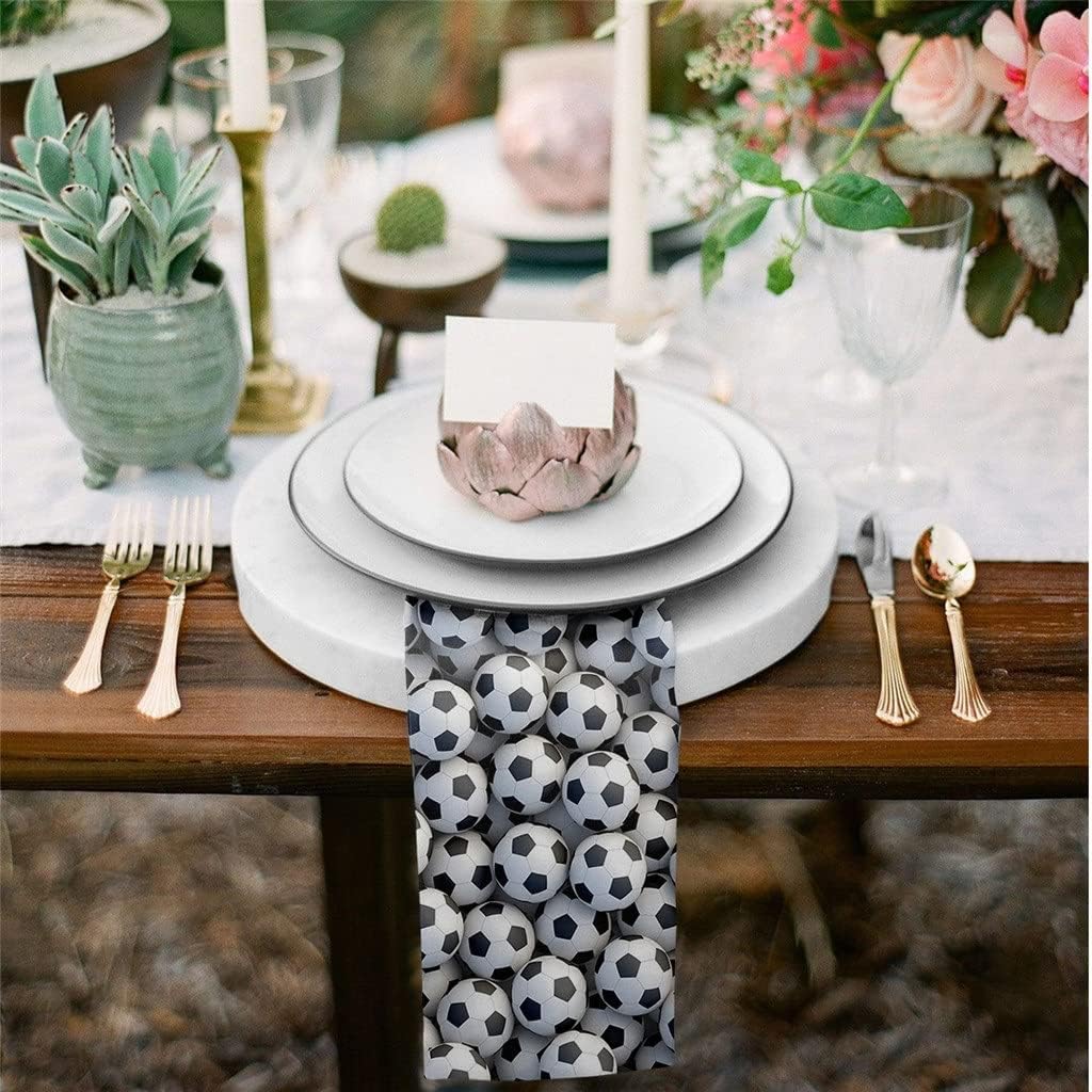 Sport Football Texture Cloth Napkins Set Festive Banquet Wedding Decor Tea Towel Kitchen Dinner Table(8pcs)