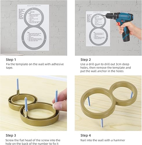 Miniatura 10 de Números de casa modernos para exteriores de 5 pulgadas, letreros de dirección de aleación de zinc, números de dirección de casa para casa con