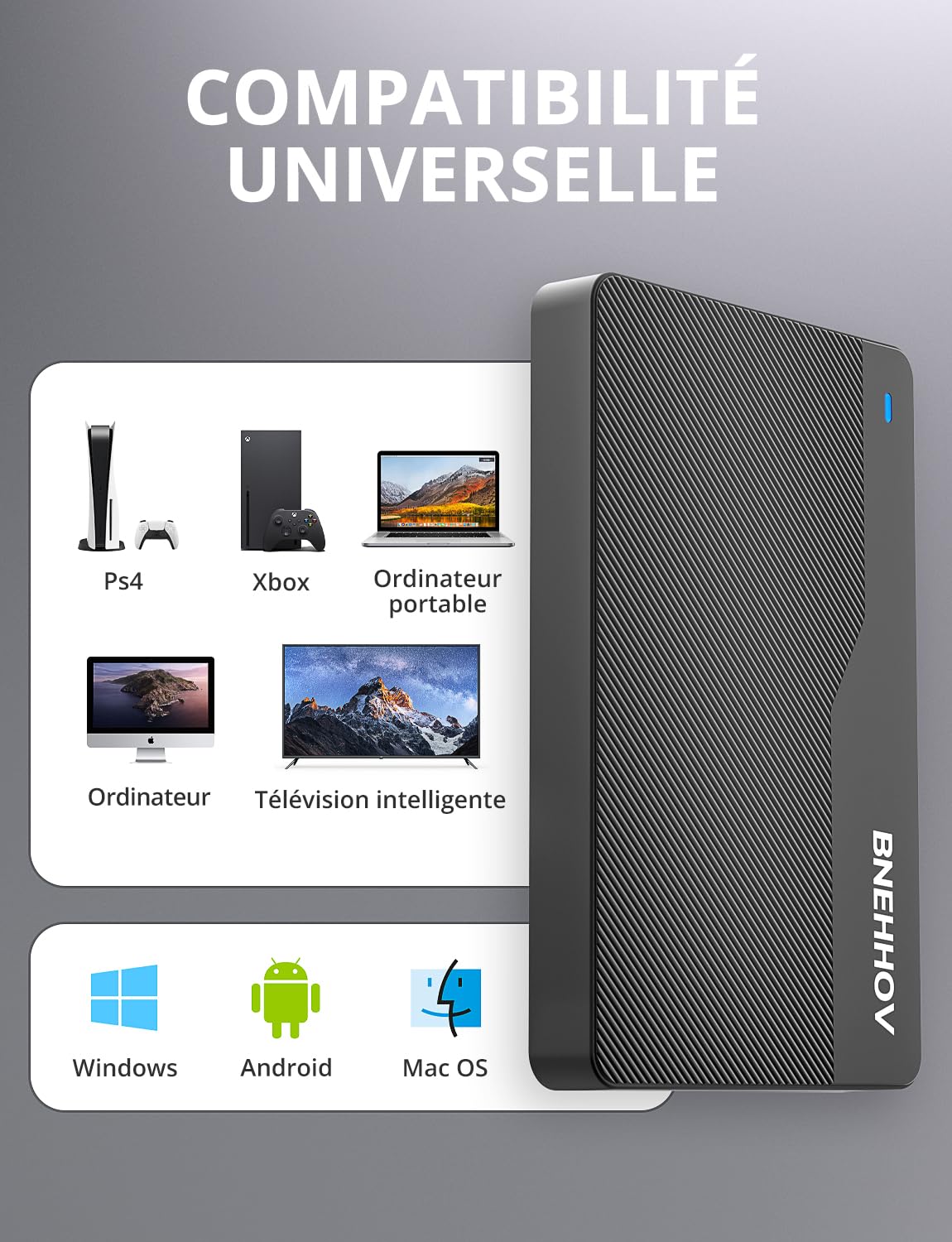 Disque Dur Externe Portable 500Go 2.5'' USB 3.0 HDD pour PS4 PC Mac Xbox