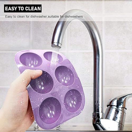 Miniatura 4 de Molde de silicona semiesfera de 6 cavidades para hacer bombas de chocolate caliente, pasteles, gelatina, pudín, jabón hecho a mano, molde de media