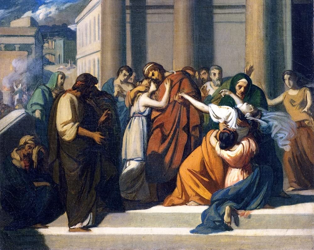 Murale Tableau Étude pour Œdipe Cabanel contre les murs vides