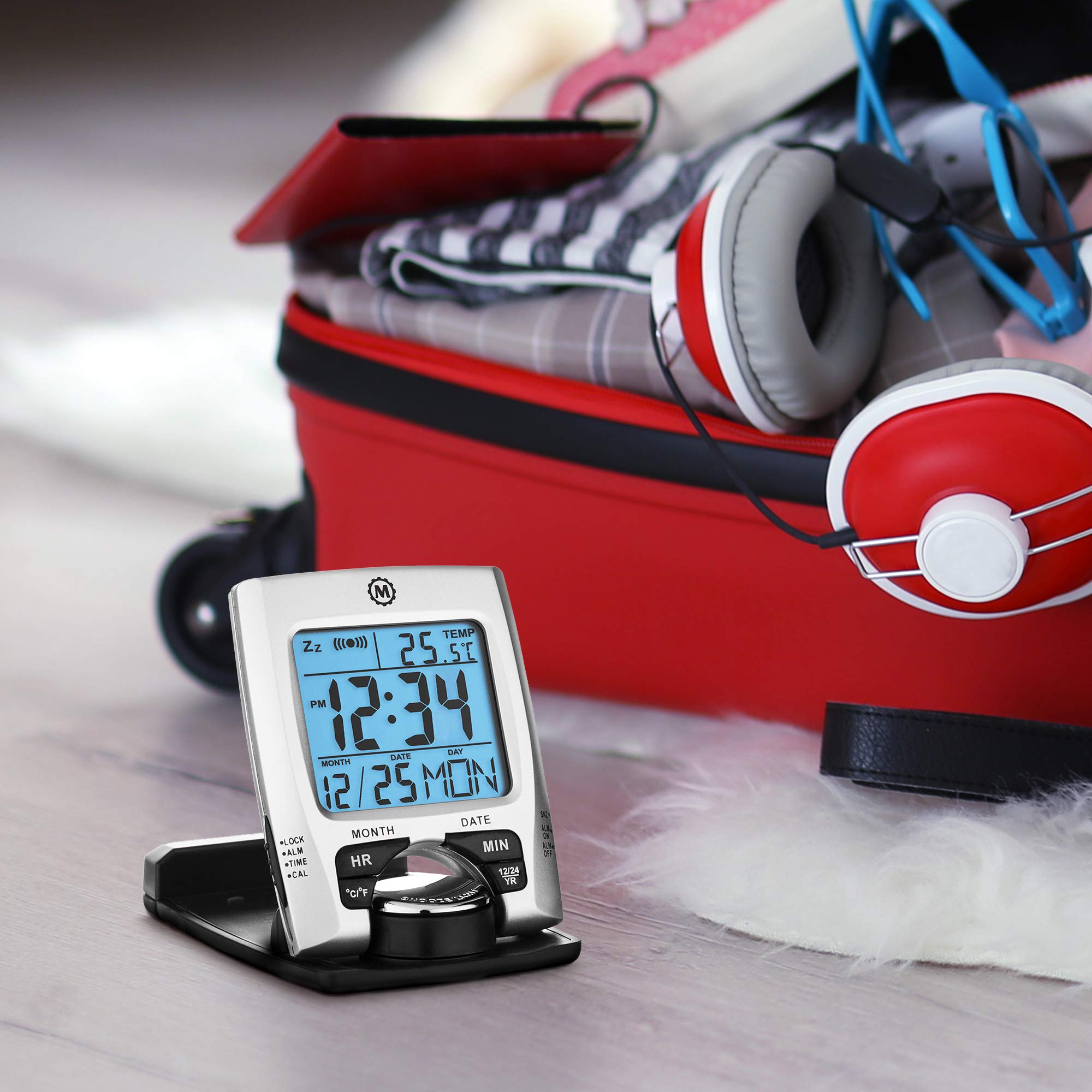 MARATHON Travel Alarm Clock with Calendar & Temperature Buy Online in