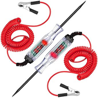 2-Pack Automotive Test Light, LED Digital Circuit Tester, DC 3V-48V Auto Electric Tester Pen Tool with Extended Spring Wire for Checking Vehicle Car Truck Motorcycle Boat Fuses and Battery Voltage
