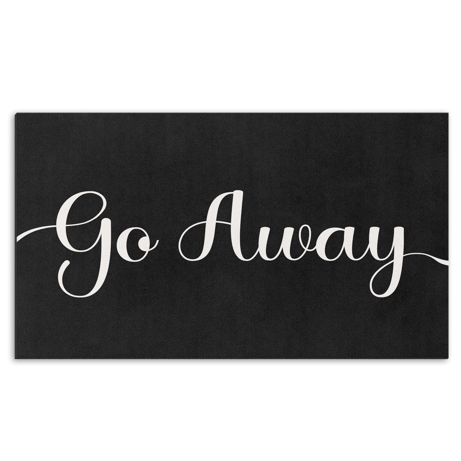 Arttown Go Away Door Mat, 17 x 30 Inch Funny Black Welcome Doormat Decorative Home Floor Mat, Non Slip Rubber Back and Strong Water Absorption for Outdoor Indoor Entrance Decor