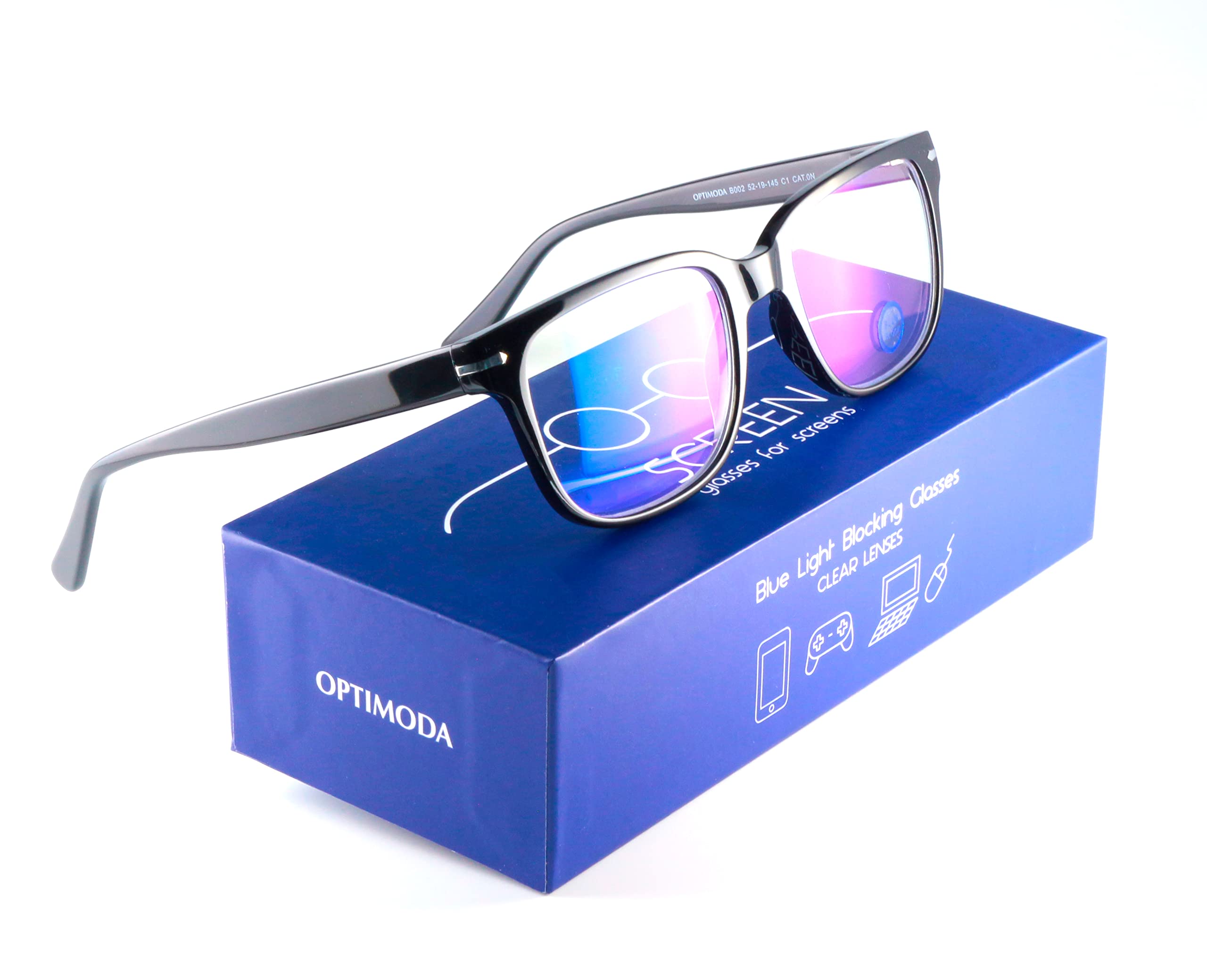 Screen B2 • Okulary Anti Light Niebieski - Filtr ochrony przed szkodliwym niebieskim światłem i anty-UV (ekrany, komputery, PC, tablety, smartfony, telewizor) - Okulary do gier - Mężczyźni i