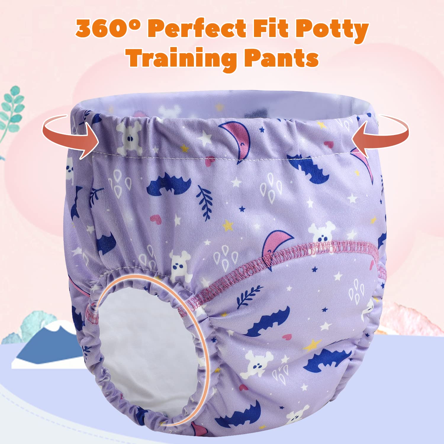 MOEMOE BABY Culotte Apprentissage Propreté Fille Imperméable,Culotte d'apprentissage Enfant,Lot de 6,Violet,3 Ans