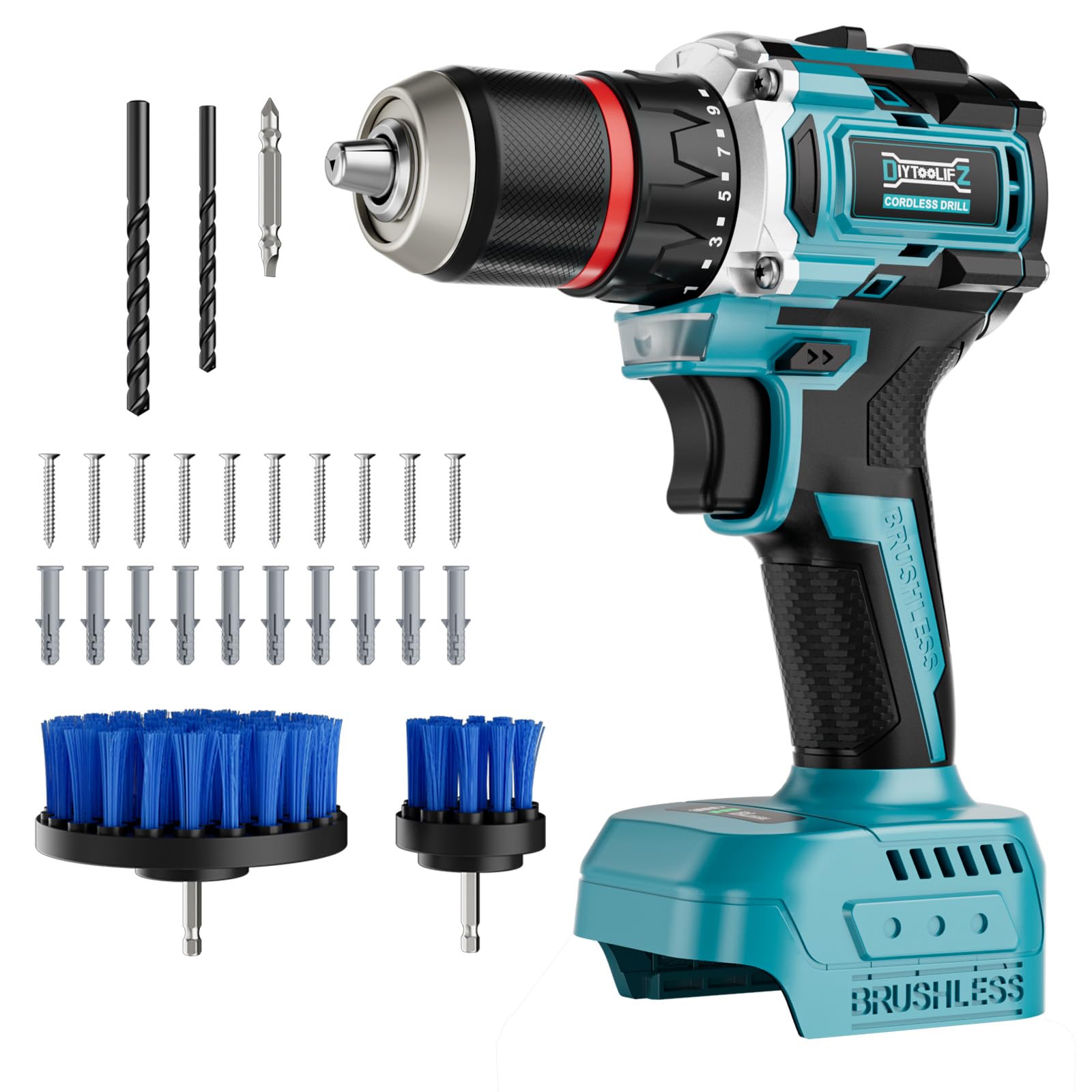 Power Drill Cordless Compatible with Makita Battery(Tool Only) | 1/2" Brushless Electric Drill Set,440 In-lbs(50N.m) Electric 18V Drills Driver Tool, Variable Speed Mode for Home,Garden
