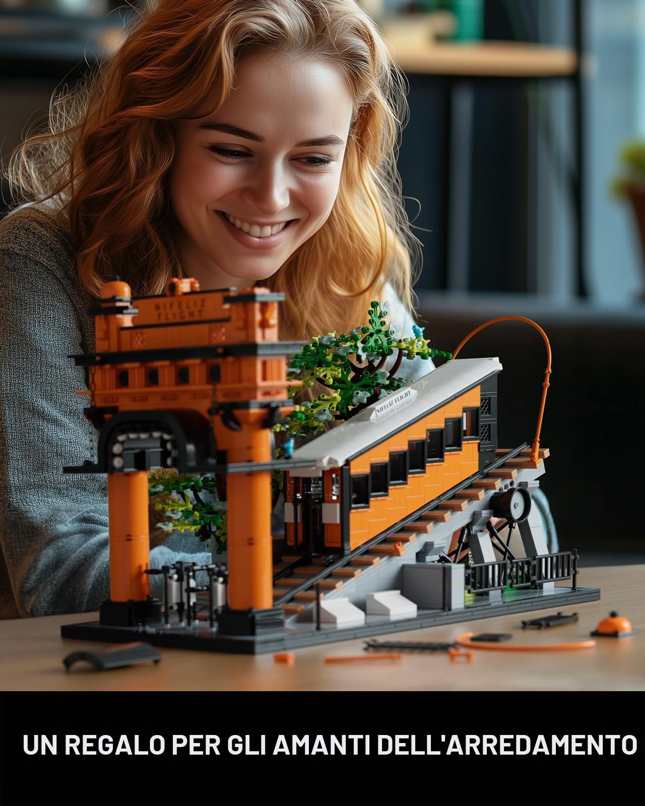 Nifeliz set di costruzioni di ferroviarie per Adulti, Modello da esposizione di funivia d'epoca per la decorazione, treno collezione regalo per Uomo o Donna (2893 pezzi, NF10294)