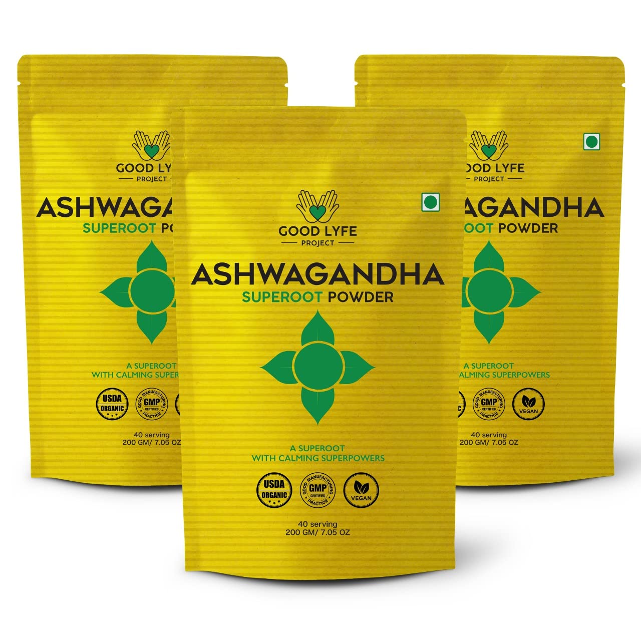 Good Lyfe Project 100% Organic Ashwagandha Powder, Root Vegan Herbal Powder USDA Certified Superfood Supplement To Boost Strength, Immunity (600 gm)