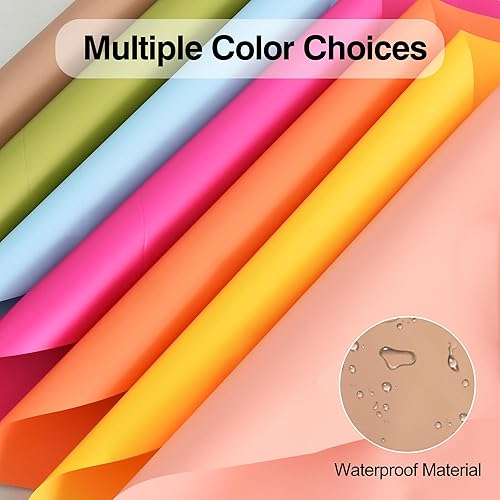 Miniatura 3 de BEISHIDA 20 piezas de papel de regalo floral marrón, mate, impermeable, para suministros de floristería, manualidades, embalaje de regalo, boda,