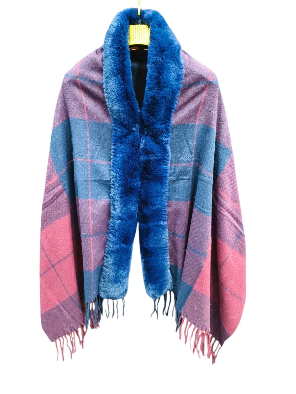 Women Winter Fashion Woolen Shawl Collar Warm Open Front Poncho Cardigan Shrug Style Wrap-image-13