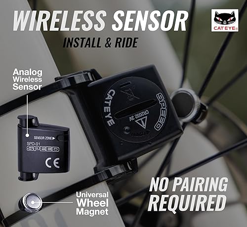 Miniatura 4 de CATEYE Urban Wireless Bike Computer – Analog Speedometer & Odometer with Calorie Tracking, FlexTight™ Mount, Auto Start/Stop, Programmable Odometer