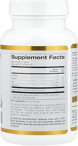 Miniatura 2 de Suplemento orgánico de espirulina de California Gold Nutrition, con un superalimento verde con antioxidantes, apto para veganos, sin gluten, sin