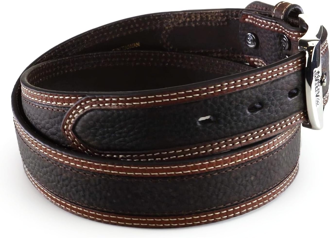 ARIAT Men's Two-Tone Oiled Leather Belt with Reinforced Holes - Image 3